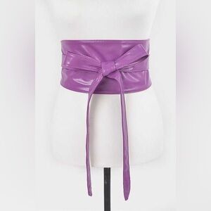 Women’s Faux Leather Wide Waist Cinch Obi Statement Belt